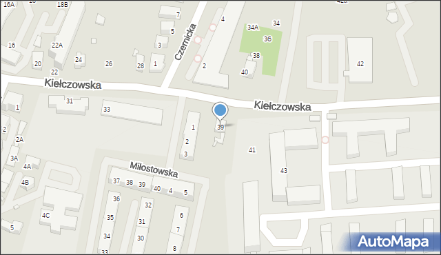 Wrocław, Kiełczowska, 39, mapa Wrocławia