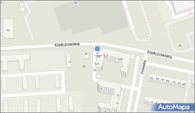 Wrocław, Kiełczowska, 51B, mapa Wrocławia