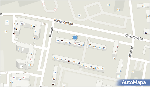 Wrocław, Kiełczowska, 61, mapa Wrocławia