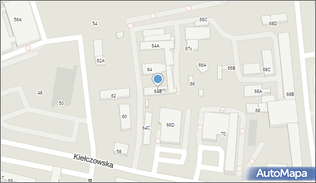 Wrocław, Kiełczowska, 64B, mapa Wrocławia