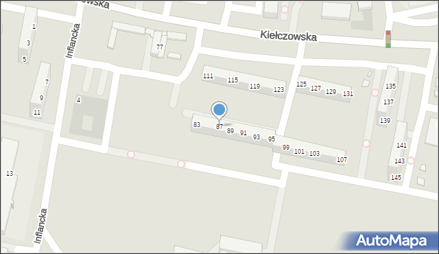 Wrocław, Kiełczowska, 87, mapa Wrocławia