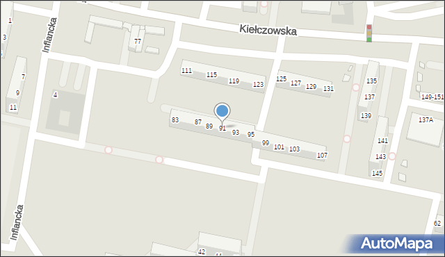Wrocław, Kiełczowska, 91, mapa Wrocławia