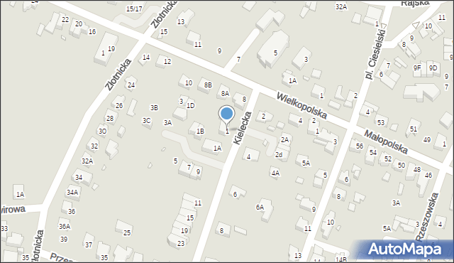 Wrocław, Kielecka, 1, mapa Wrocławia