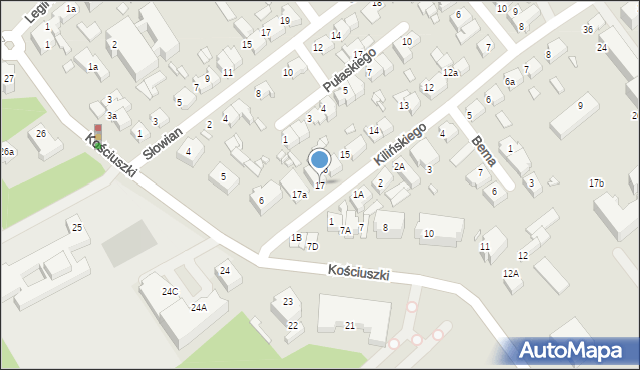 Września, Kilińskiego Jana, płk., 17, mapa Wrześni