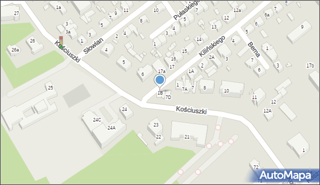 Września, Kilińskiego Jana, płk., 1B, mapa Wrześni