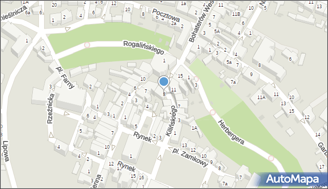 Wschowa, Kilińskiego Jana, płk., 8, mapa Wschowa