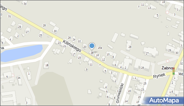 Żabno, Kilińskiego Jana, płk., 18, mapa Żabno