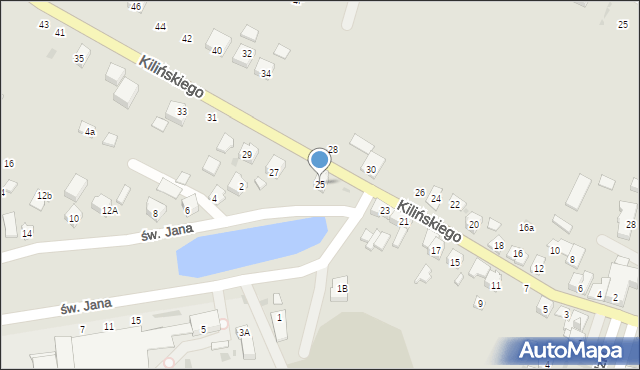 Żabno, Kilińskiego Jana, płk., 25, mapa Żabno