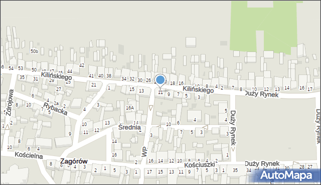 Zagórów, Kilińskiego Jana, płk., 11, mapa Zagórów