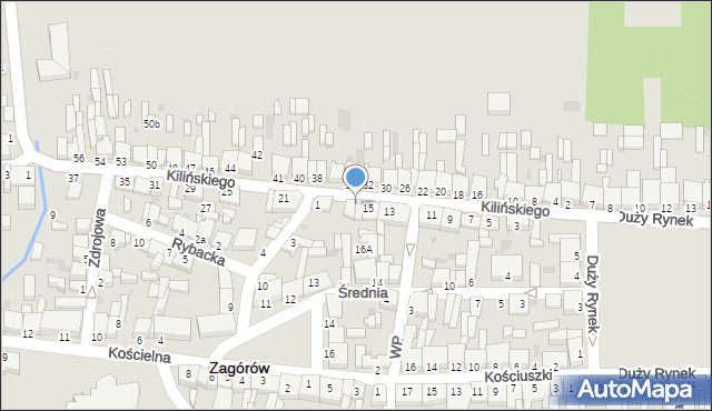 Zagórów, Kilińskiego Jana, płk., 17, mapa Zagórów