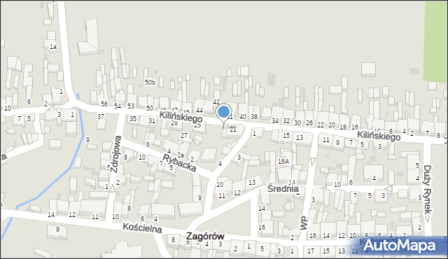 Zagórów, Kilińskiego Jana, płk., 23, mapa Zagórów