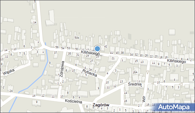 Zagórów, Kilińskiego Jana, płk., 25, mapa Zagórów