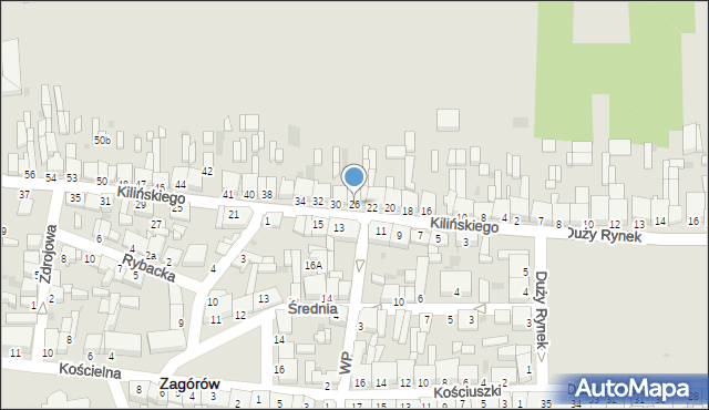 Zagórów, Kilińskiego Jana, płk., 26, mapa Zagórów