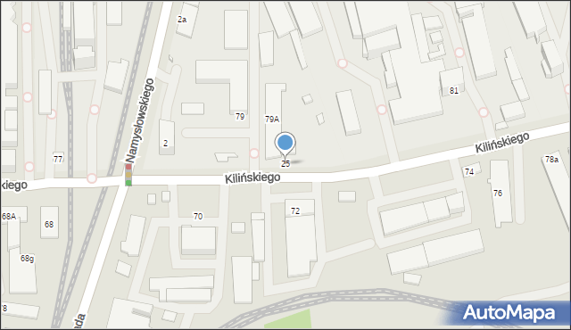 Zamość, Kilińskiego Jana, płk., 25, mapa Zamościa