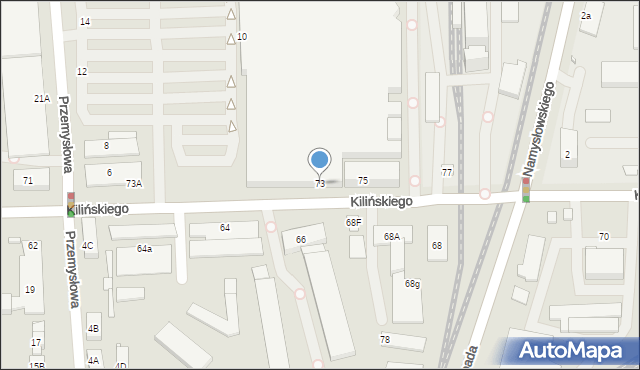 Zamość, Kilińskiego Jana, płk., 73, mapa Zamościa