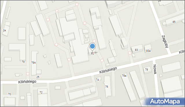 Zamość, Kilińskiego Jana, płk., 81, mapa Zamościa