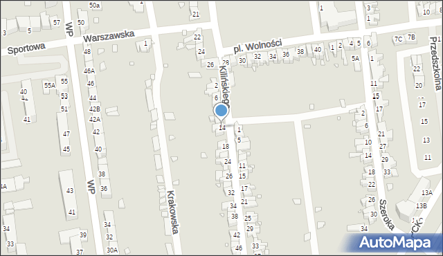 Zbąszynek, Kilińskiego Jana, płk., 14, mapa Zbąszynek