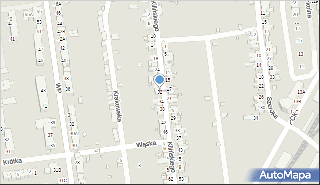 Zbąszynek, Kilińskiego Jana, płk., 32, mapa Zbąszynek
