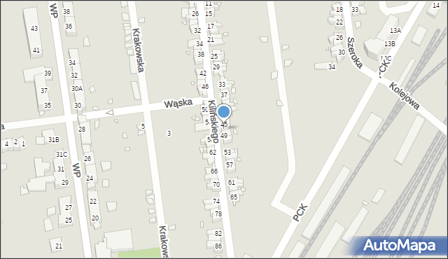 Zbąszynek, Kilińskiego Jana, płk., 47, mapa Zbąszynek