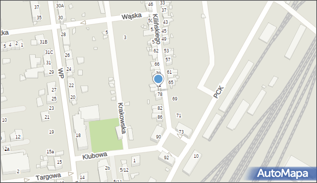 Zbąszynek, Kilińskiego Jana, płk., 76, mapa Zbąszynek