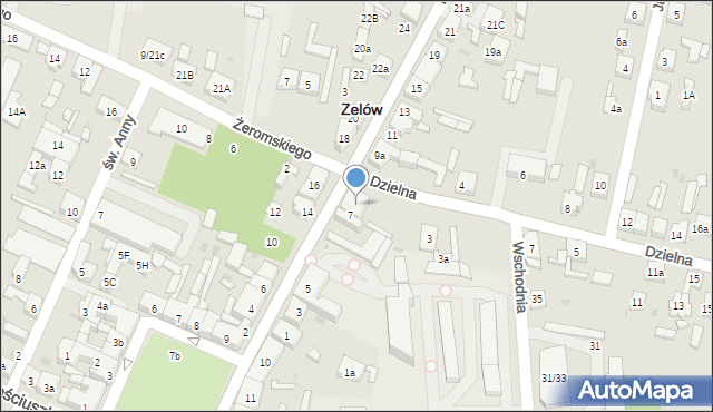 Zelów, Kilińskiego Jana, płk., 9, mapa Zelów