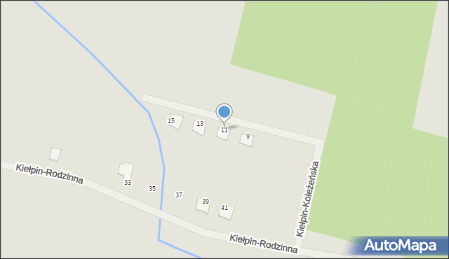 Zielona Góra, Kiełpin-Koleżeńska, 11, mapa Zielona Góra