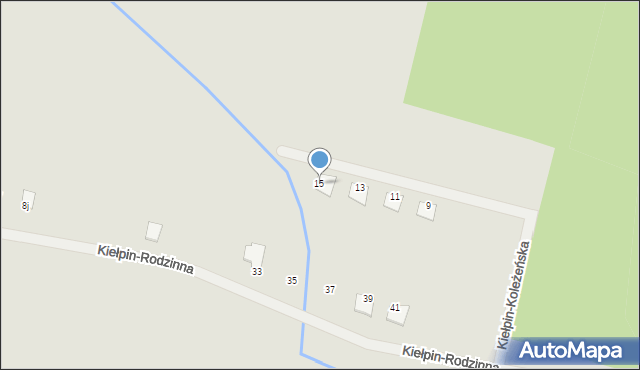 Zielona Góra, Kiełpin-Koleżeńska, 15, mapa Zielona Góra