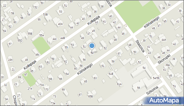 Zielonka, Kilińskiego Jana, płk., 54, mapa Zielonka