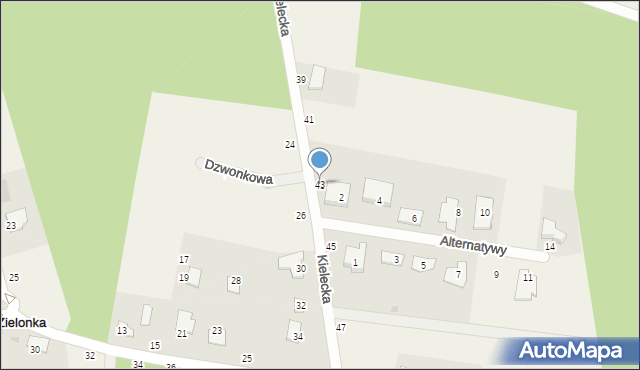 Zielonka, Kielecka, 43, mapa Zielonka