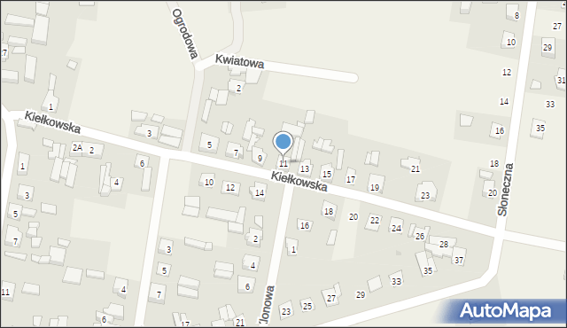 Żodyń, Kiełkowska, 11, mapa Żodyń