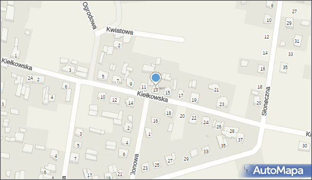 Żodyń, Kiełkowska, 13, mapa Żodyń