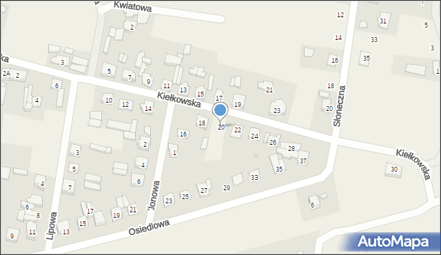 Żodyń, Kiełkowska, 20, mapa Żodyń