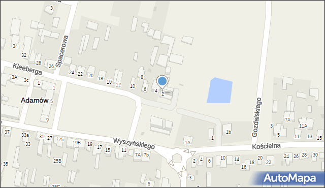 Adamów, Kleeberga Franciszka, gen., 2, mapa Adamów