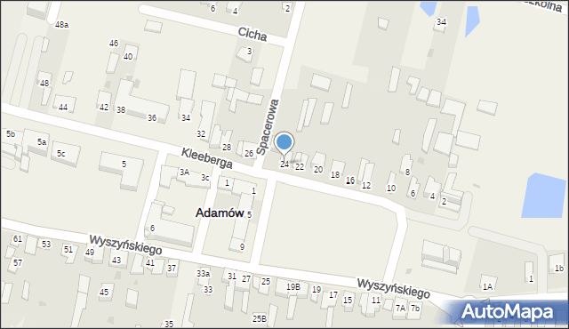 Adamów, Kleeberga Franciszka, gen., 24, mapa Adamów