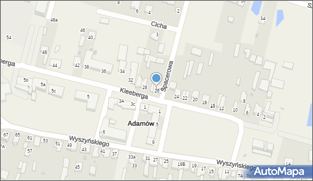 Adamów, Kleeberga Franciszka, gen., 26, mapa Adamów