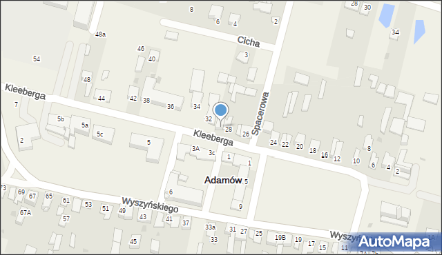 Adamów, Kleeberga Franciszka, gen., 30, mapa Adamów