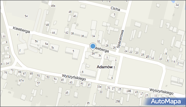Adamów, Kleeberga Franciszka, gen., 3A, mapa Adamów