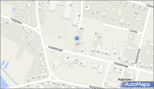 Adamów, Kleeberga Franciszka, gen., 48, mapa Adamów