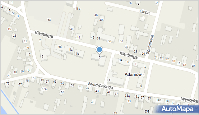 Adamów, Kleeberga Franciszka, gen., 5, mapa Adamów
