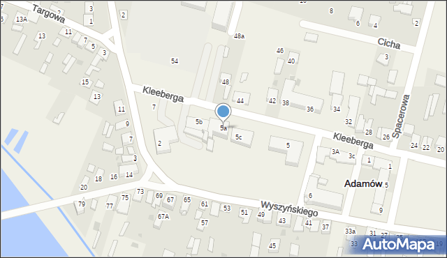 Adamów, Kleeberga Franciszka, gen., 5a, mapa Adamów