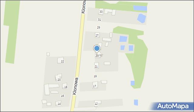 Aleksandrów, Klonowa, 23, mapa Aleksandrów