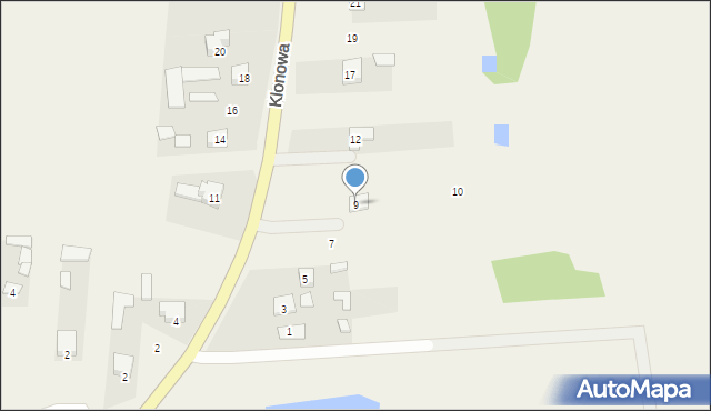 Aleksandrów, Klonowa, 9, mapa Aleksandrów