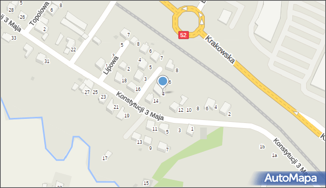 Andrychów, Klonowa, 4, mapa Andrychów