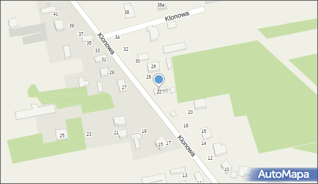 Antoniów, Klonowa, 22, mapa Antoniów