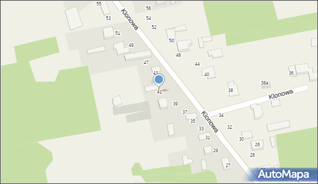 Antoniów, Klonowa, 41, mapa Antoniów