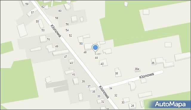 Antoniów, Klonowa, 46, mapa Antoniów