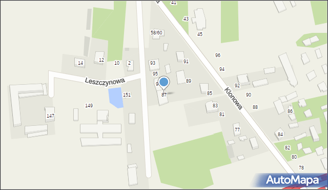 Antoniów, Klonowa, 87, mapa Antoniów