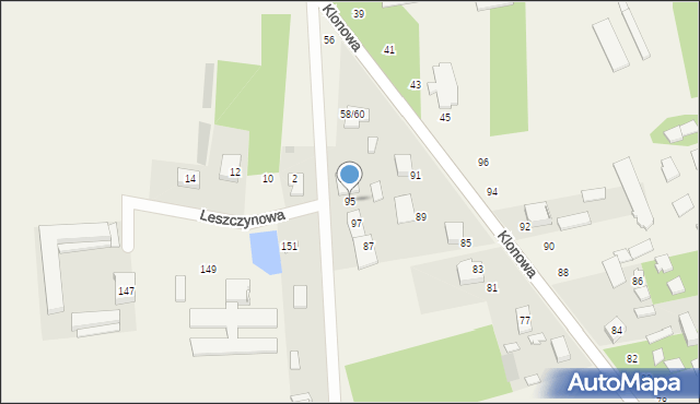 Antoniów, Klonowa, 95, mapa Antoniów