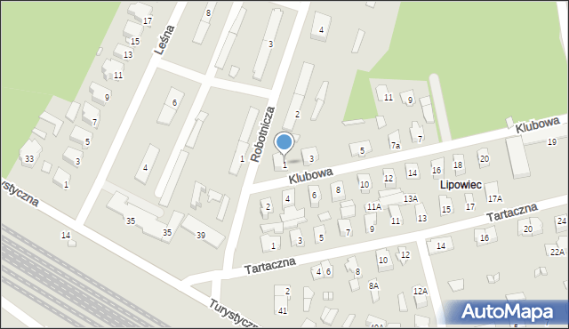 Augustów, Klubowa, 1, mapa Augustów