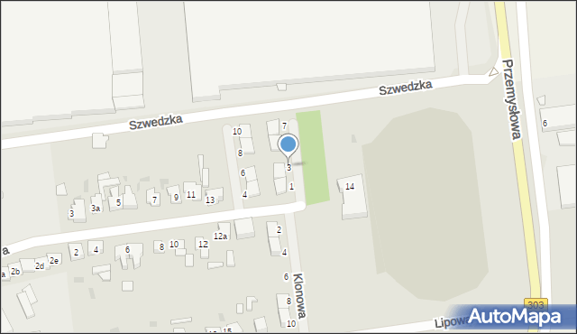 Babimost, Klonowa, 3, mapa Babimost